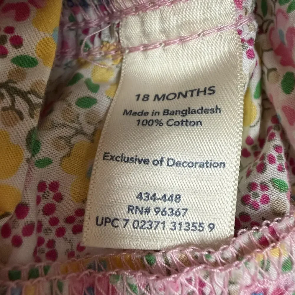 OshKosh B'gosh Overall Dress 18M Prairie Shabby Chic Cottagecore Summer Fairy
